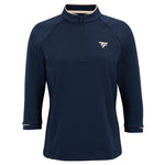 Women's Thermal Zip 3/4 Sleeve Technical Sweatshirt, Navy Blue