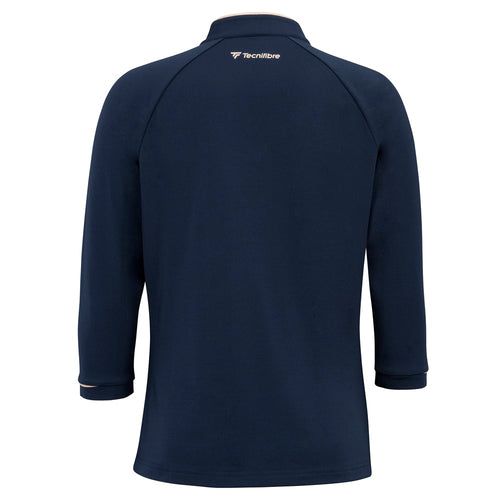 Women's Thermal Zip 3/4 Sleeve Technical Sweatshirt, Navy Blue
