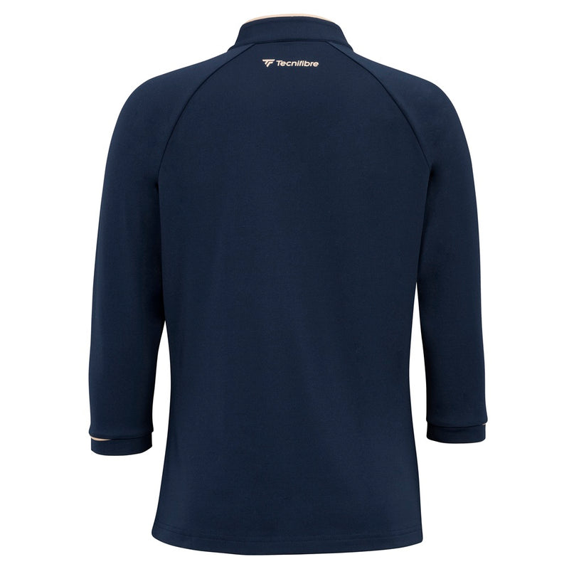 Women's Thermal Zip 3/4 Sleeve Technical Sweatshirt, Navy Blue