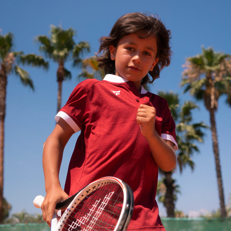 BOYS' CARDINAL TEAM MESH POLO