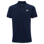 Men's Navy Waffle Polo Shirt