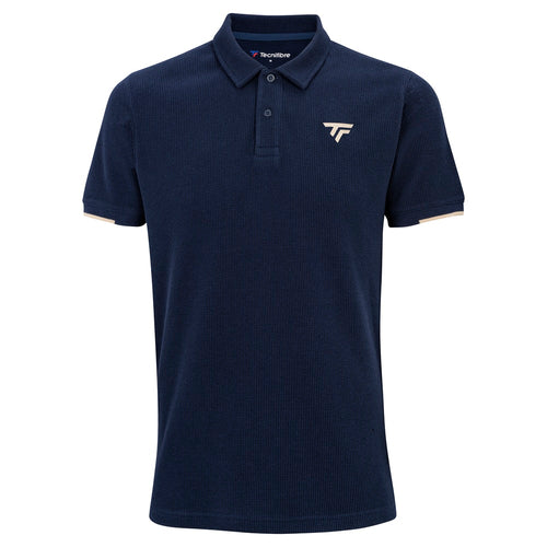 Men's Navy Waffle Polo Shirt