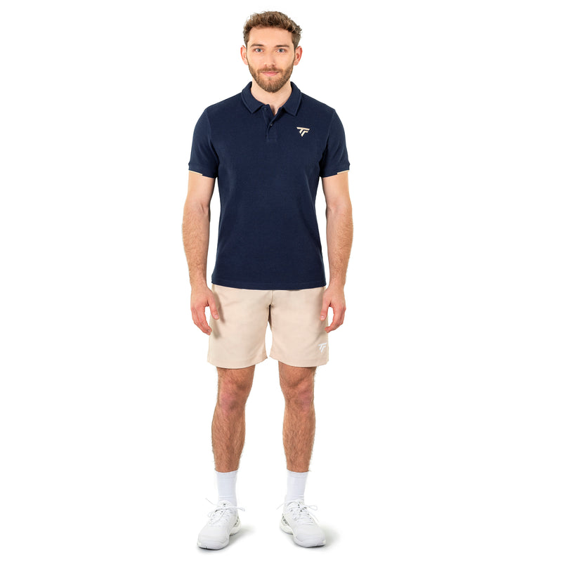 Men's Navy Waffle Polo Shirt