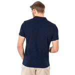 Men's Navy Waffle Polo Shirt