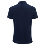 Men's Navy Waffle Polo Shirt