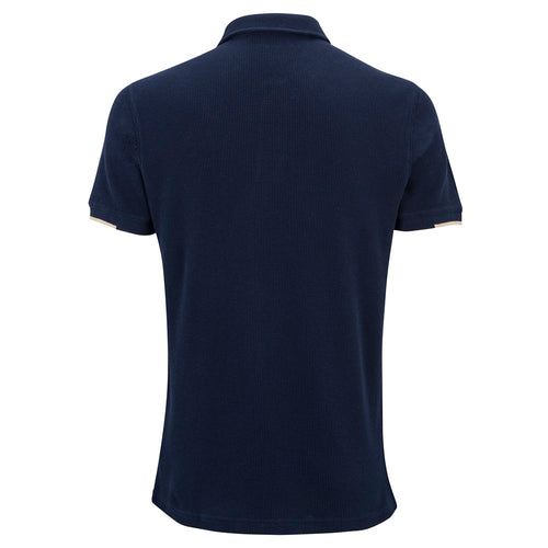 Men's Navy Waffle Polo Shirt