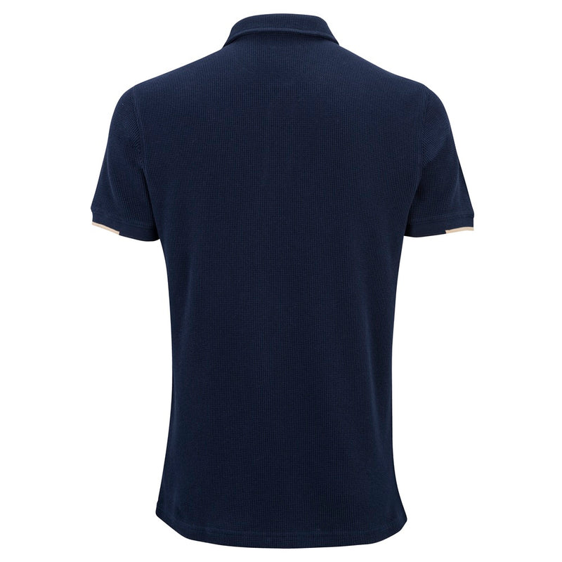 Men's Navy Waffle Polo Shirt