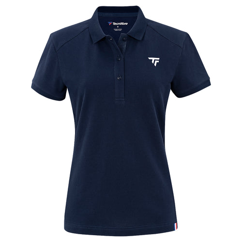 WOMEN'S NAVY PIQUÉ POLO SHIRT
