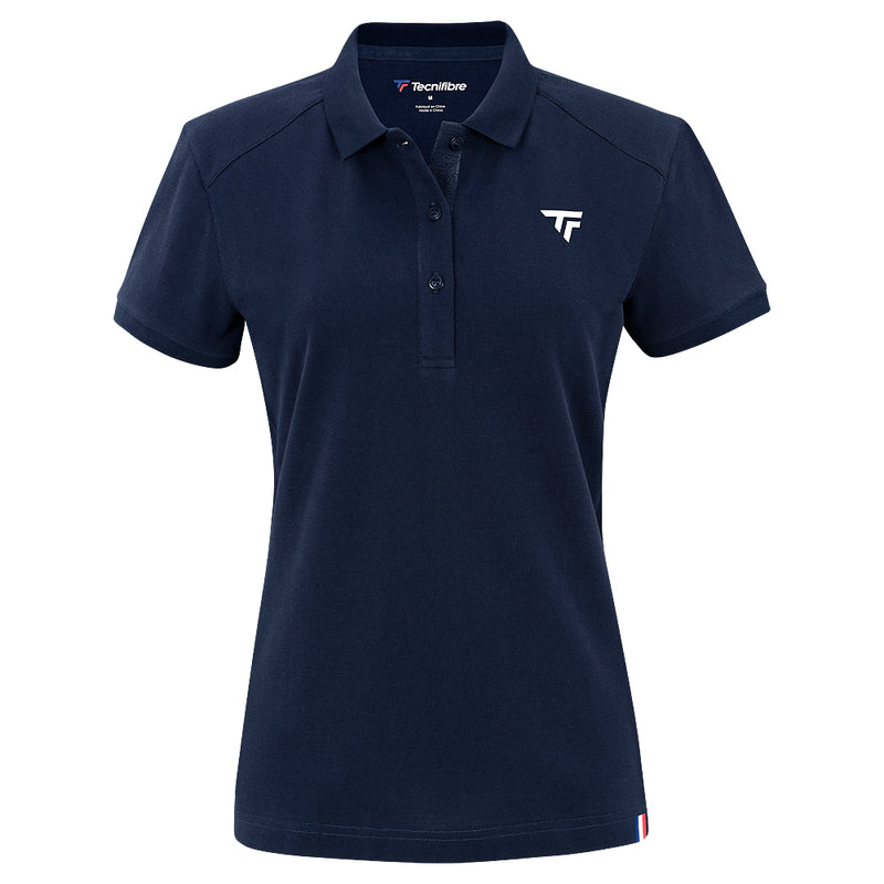 WOMEN'S NAVY PIQUÉ POLO SHIRT
