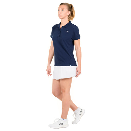 WOMEN'S NAVY PIQUÉ POLO SHIRT