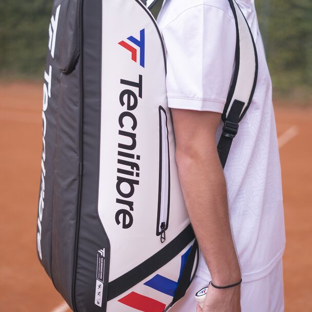 Sac Raquettes Tecnifibre Tour Endurance 6R Blanc – 6 Raquettes, Imperméable & Confort ATP Style