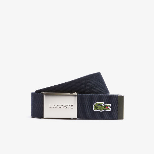 Lacoste Men's Engraved Buckle Leather Belt