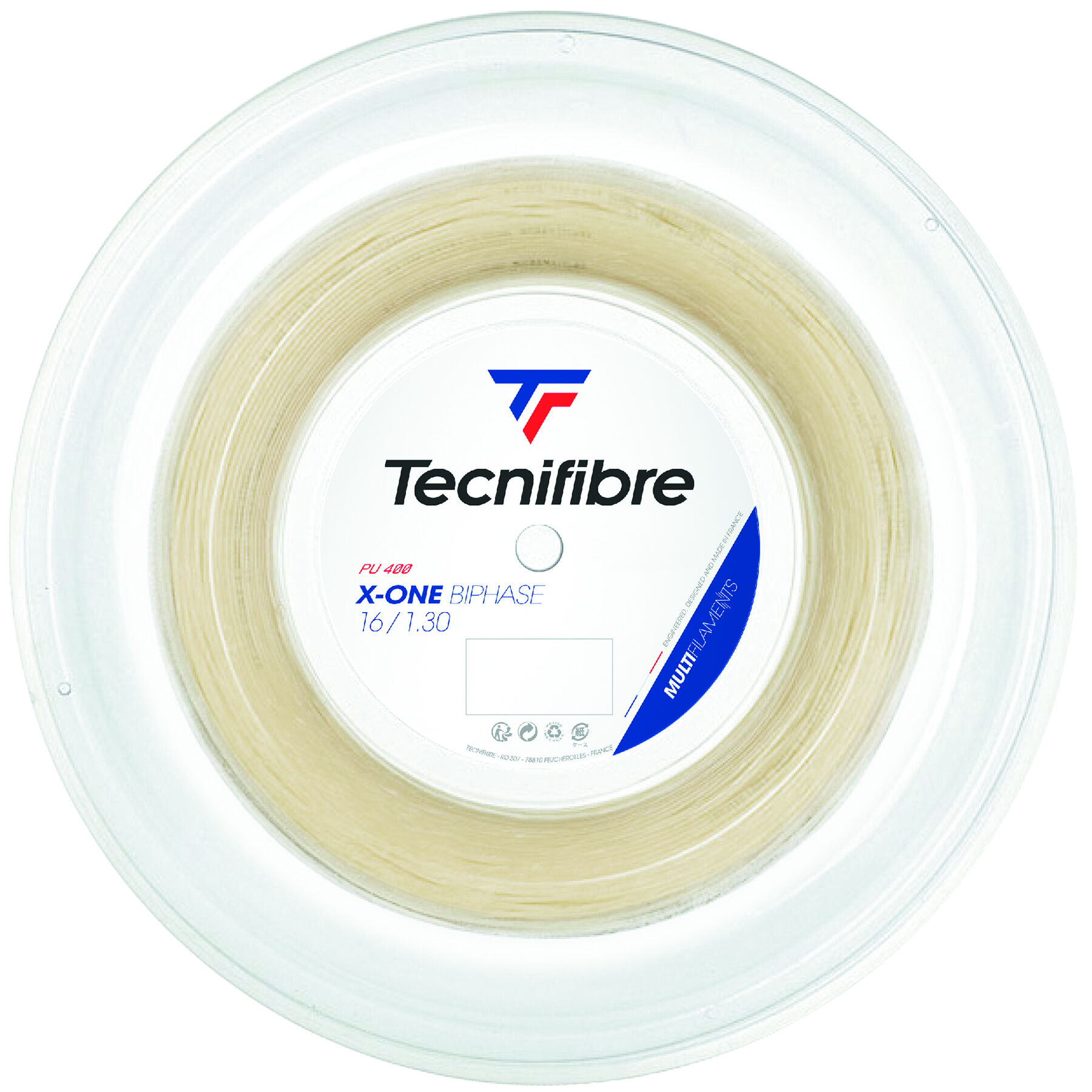 X-ONE BIPHASE NATURAL 200M REEL | Tecnifibre