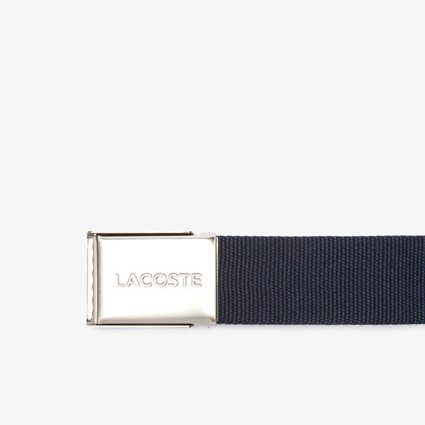 Lacoste Men's Engraved Buckle Leather Belt